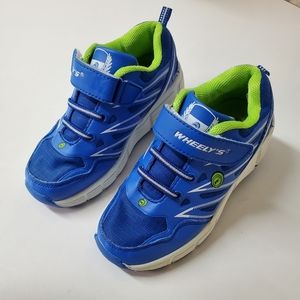 Vilocy Heely Roller Sneaker Shoes Blue and Green Slip On Size Kids 3.5